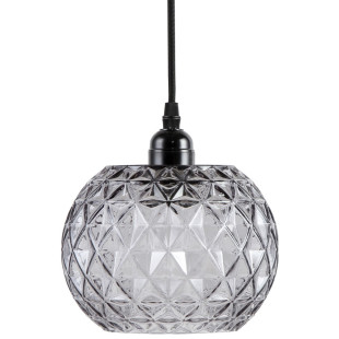 Hanging lamp Carnation in Modern design in color Clear / Gray handmade from glass