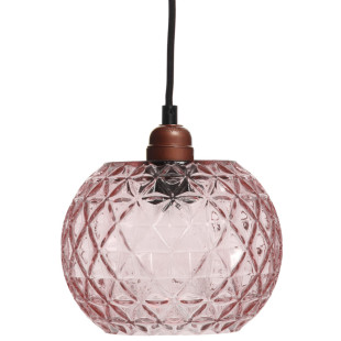 Lampe à suspendre Carnation au design moderne en couleur rose en verre fait main
