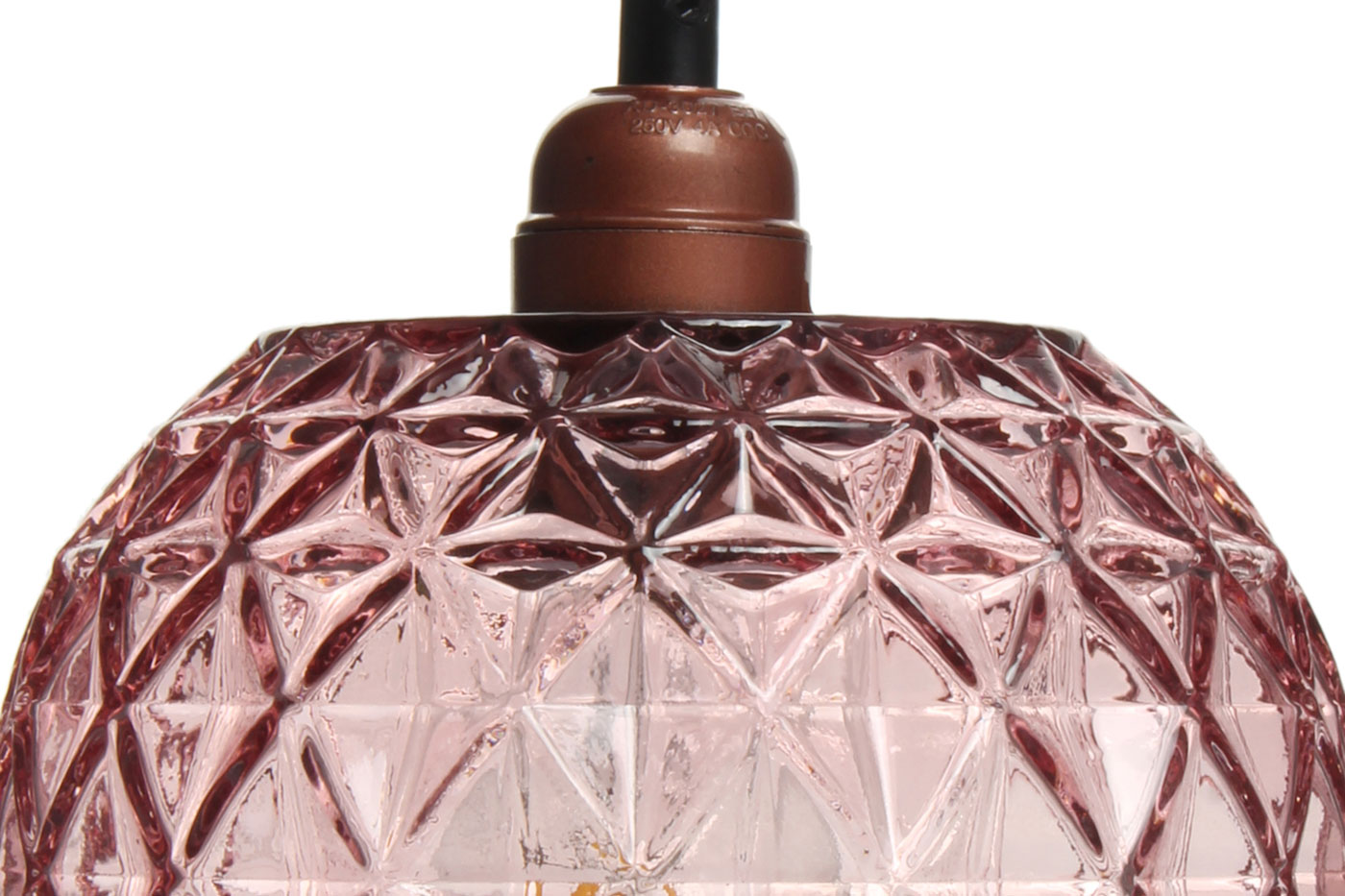 Hängelampe Carnation im Moderne Design in Farbe Rosa aus Glas handgefertigt Raum3