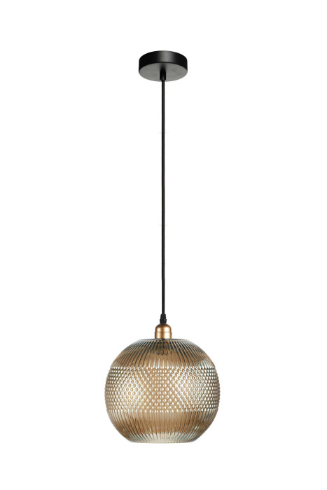 Hanging lamp Casual in Modern design in color gold / gray handmade of glass main product photo