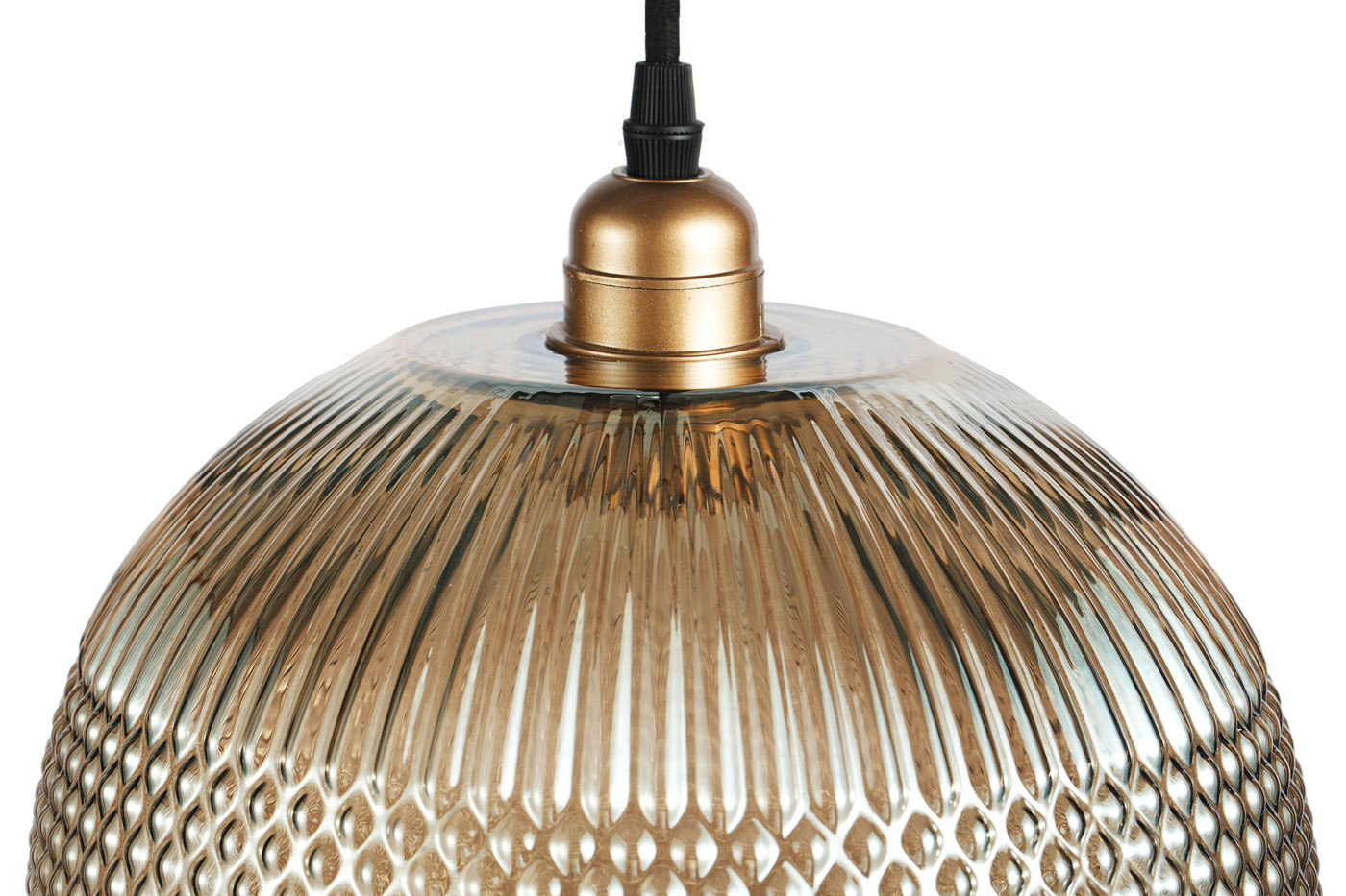 Hängelampe Casual im Moderne Design in Farbe Gold / Grau aus Glas handgefertigt Raum3