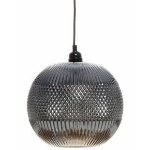 Hanging lamp Casual in Modern design in color gray handmade from glass