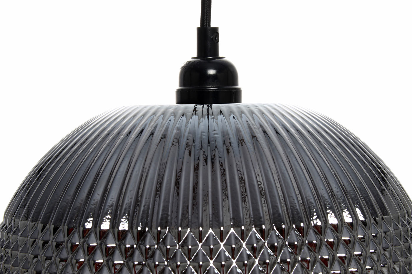 Hängelampe Casual im Moderne Design in Farbe Grau aus Glas handgefertigt Raum3