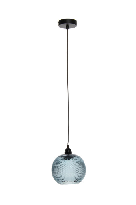 Lámpara colgante Dahlia de diseño moderno en color azul hecha a mano con vidrio main product photo