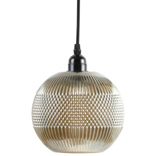 Lampe à suspendre Dahlia en design moderne dans la couleur brun / or en verre fait main