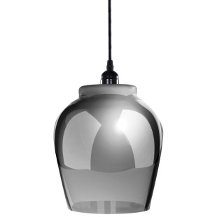 Lampe à suspendre Elegance au design moderne en couleur gris / noir en verre fait main