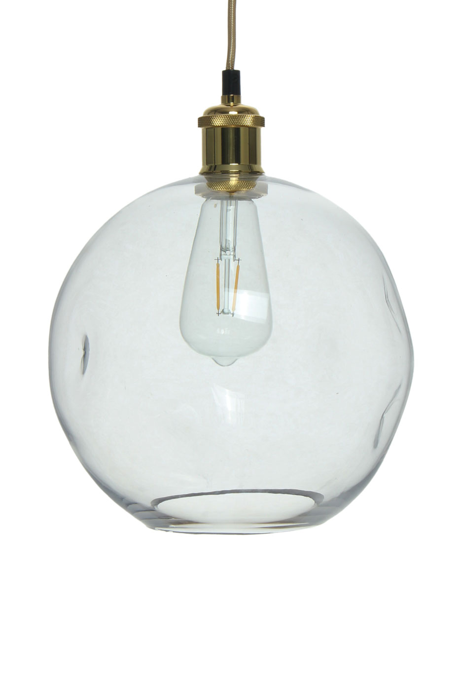 Hängelampe Jessika im Moderne Design in Farbe Klar aus Glas handgefertigt Raum3