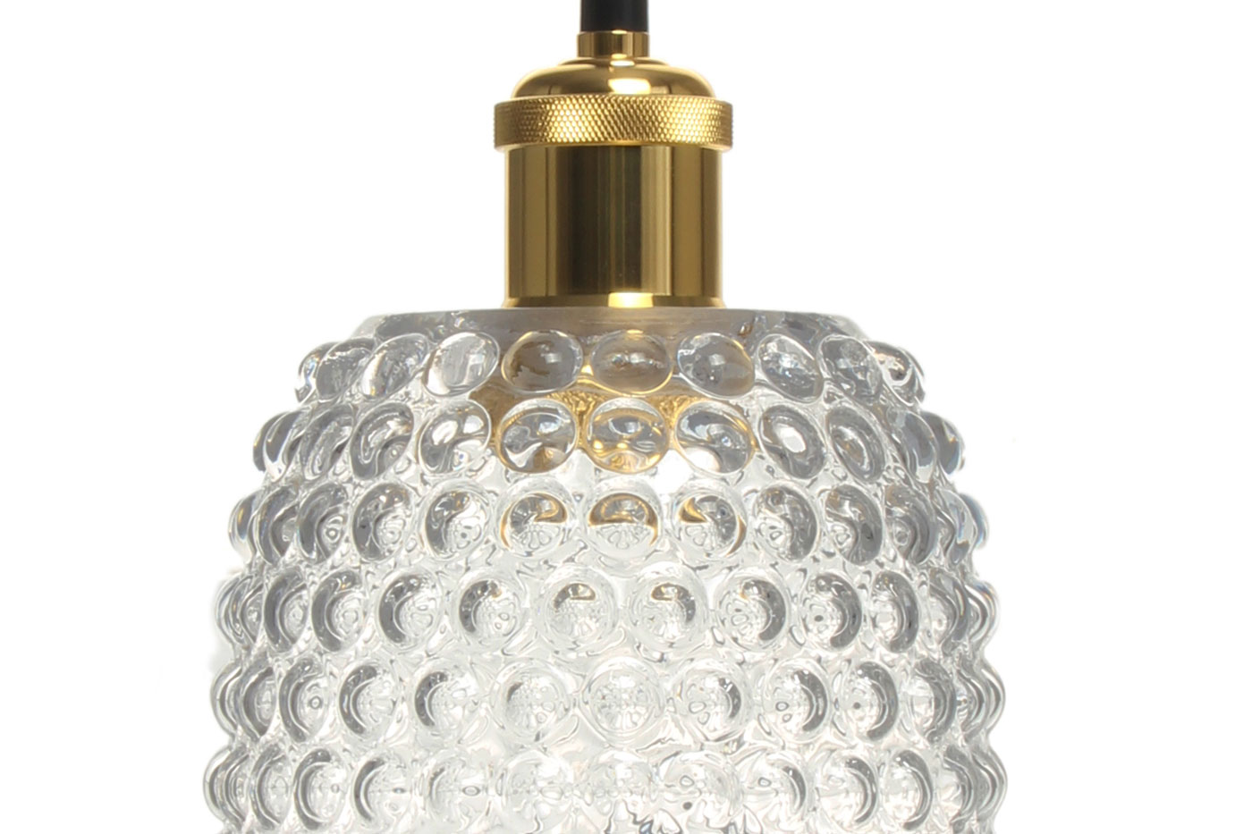 Hängelampe Lady im Moderne Design in Farbe Klar aus Glas handgefertigt Raum3