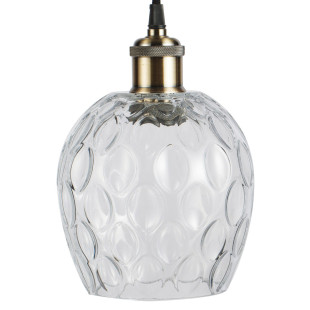 Lampe à suspendre Lilas en design moderne en couleur Transparent en verre fait main