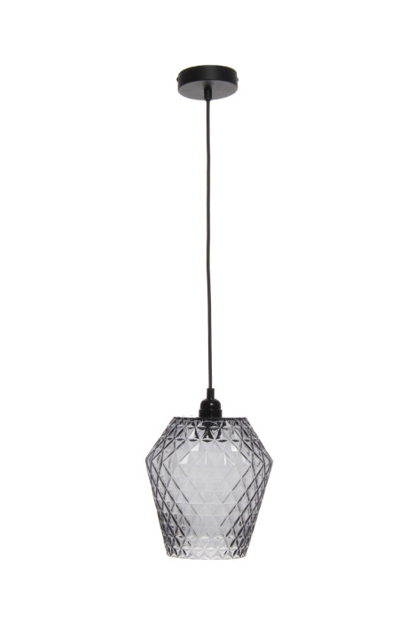Hanging lamp Lily in Modern design in color gray handmade from glass main product photo