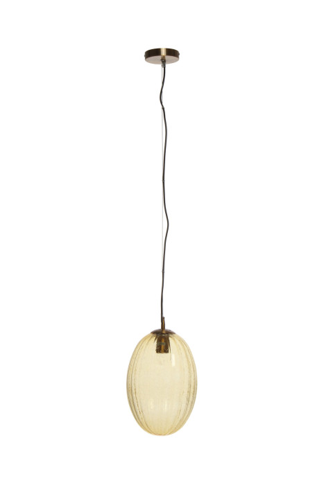 Hängelampe Luna in Moderne Design in Farbe Bernstein aus Glas u. Eisen handgefertigt main product photo