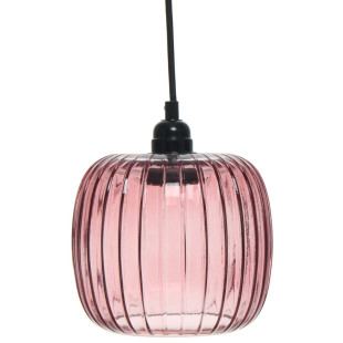 Hanging lamp Peony in Modern design in color berry handmade from glass