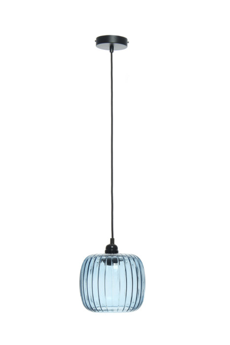 Lámpara colgante Peonía de diseño moderno en color azul hecha a mano con vidrio main product photo