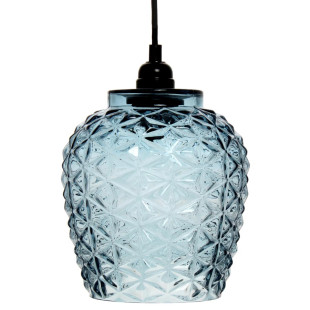 Lampe à suspendre Periwinkle en design moderne en couleur bleu en verre fait main