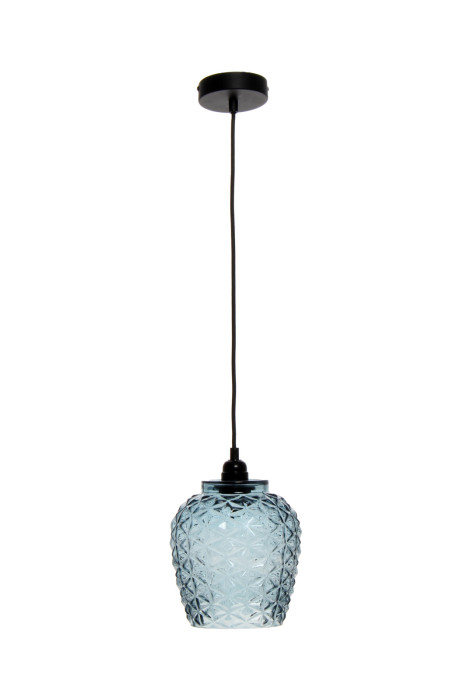 Lámpara colgante Periwinkle de diseño moderno en color azul hecha a mano con vidrio main product photo