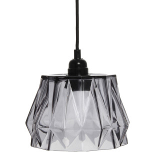 Hanging lamp Rose in Modern design in color gray handmade from glass
