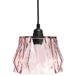 Lampe à suspendre Rose au design moderne en couleur rose en verre fait main