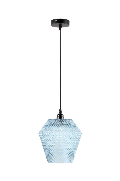 Lámpara colgante Summer Rain de diseño moderno en color azul/negro hecha a mano con vidrio main product photo