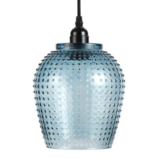 Lampe à suspendre Waterlily dans un design moderne en couleur bleue en verre fait main