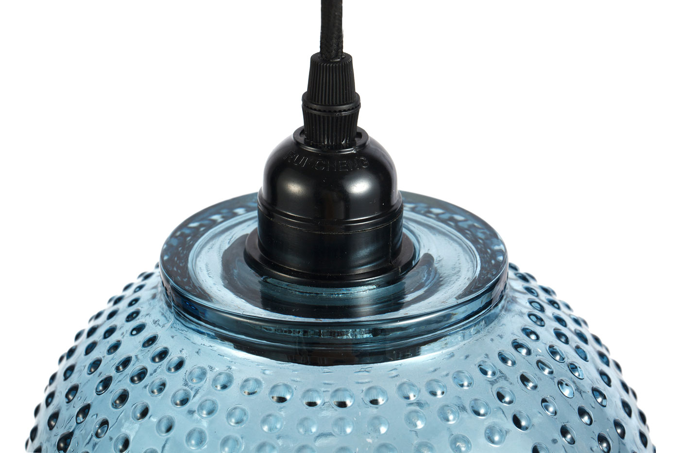 Hängelampe Waterlily im Moderne Design in Farbe Blau aus Glas handgefertigt Raum3