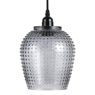 Hängelampe Waterlily in Moderne Design in Farbe Grau aus Glas handgefertigt