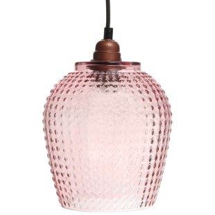 Hanging lamp Waterlily in Modern design in color pink handmade of glass