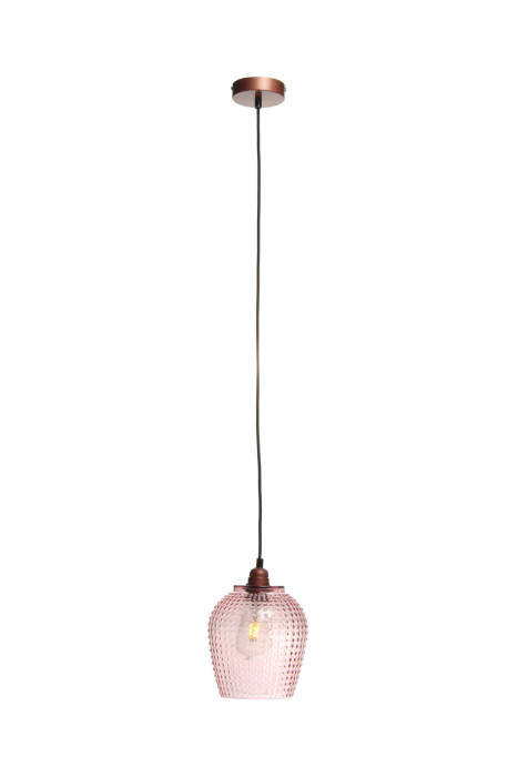 Lámpara colgante Nenúfar de diseño moderno en color rosa hecha a mano con vidrio D2014 main product photo