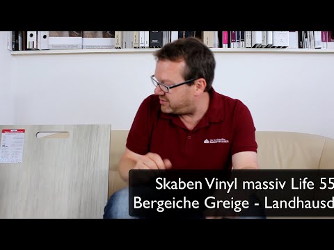 Skaben Klick Vinylboden massiv Life Click 55 Bergeiche Greige 1-Stab Landhausdiele 4V zum klicken