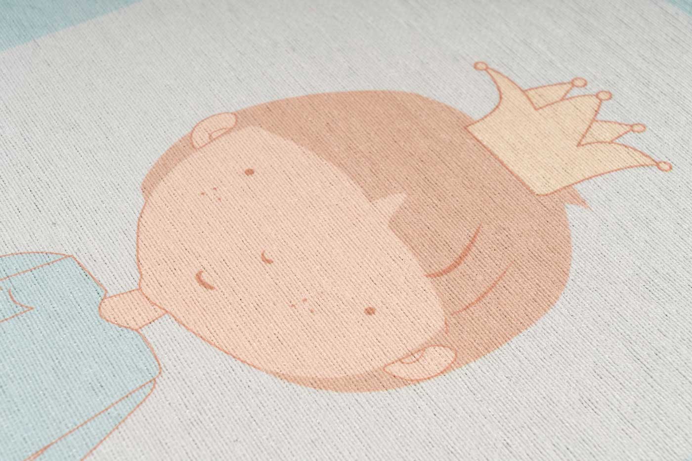 Kinderteppich Blau Mint KLEINER PRINZ rechteckig 5mm Raum3