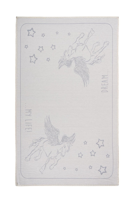 Tapis enfant Gris avec LICORNE Gris Foncé rectangulaire Epaisseur 5 mm main product photo