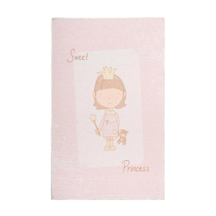 Children's carpet Pink LITTLE PRINCESS rectangular height 5 mm