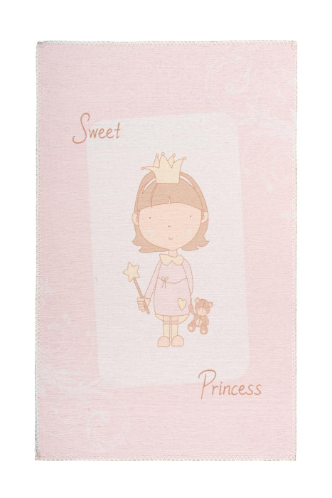 Children's carpet Pink LITTLE PRINCESS rectangular height 5 mm main product photo
