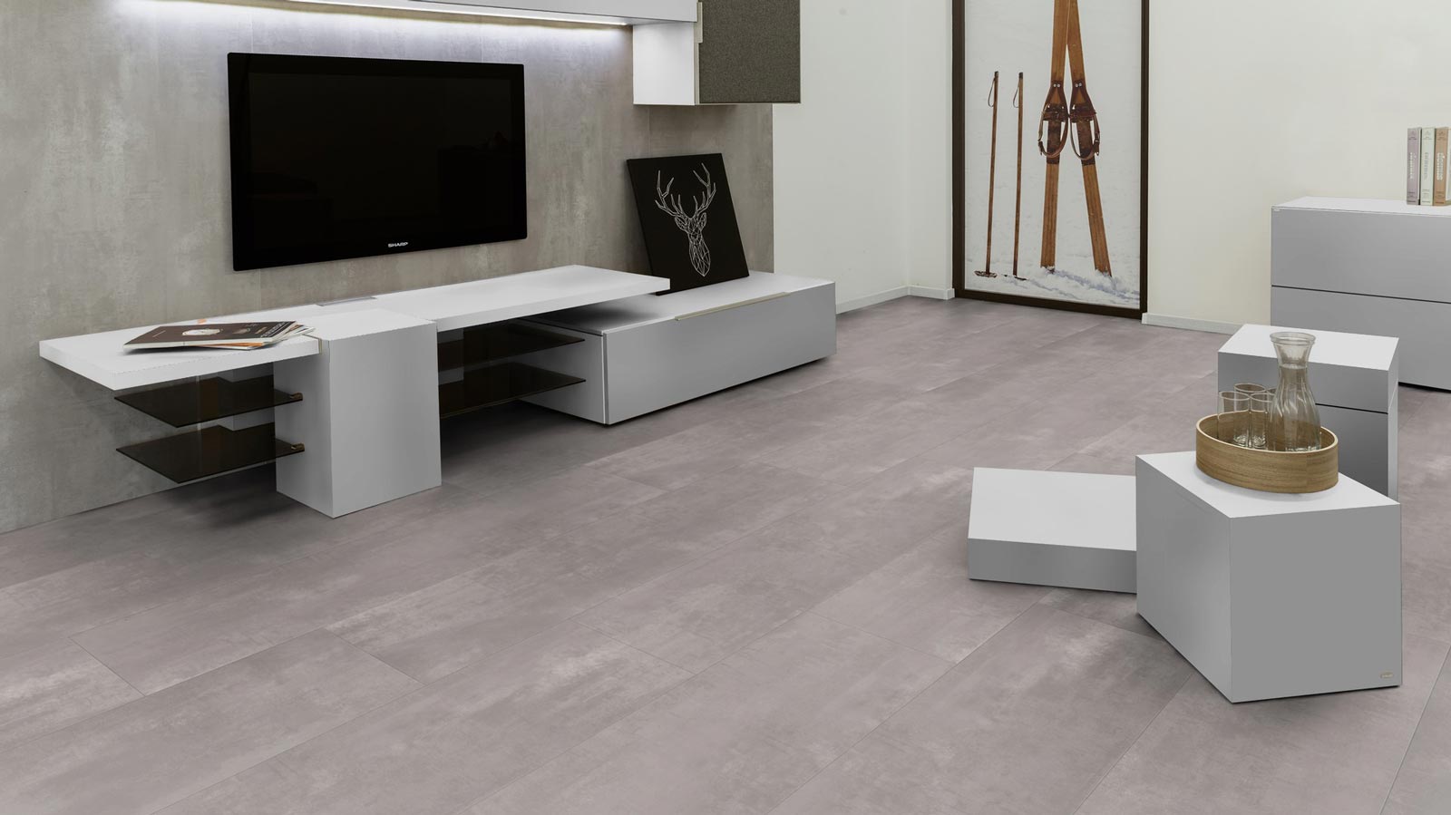 Kings Canyon Laminat RealFeel Fliese Aqua Samurai Beton Cirio Fliese Raum6