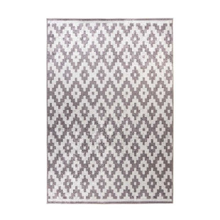 Short pile carpet Modern White with Taupe RAUTE pattern rectangular height 6 mm