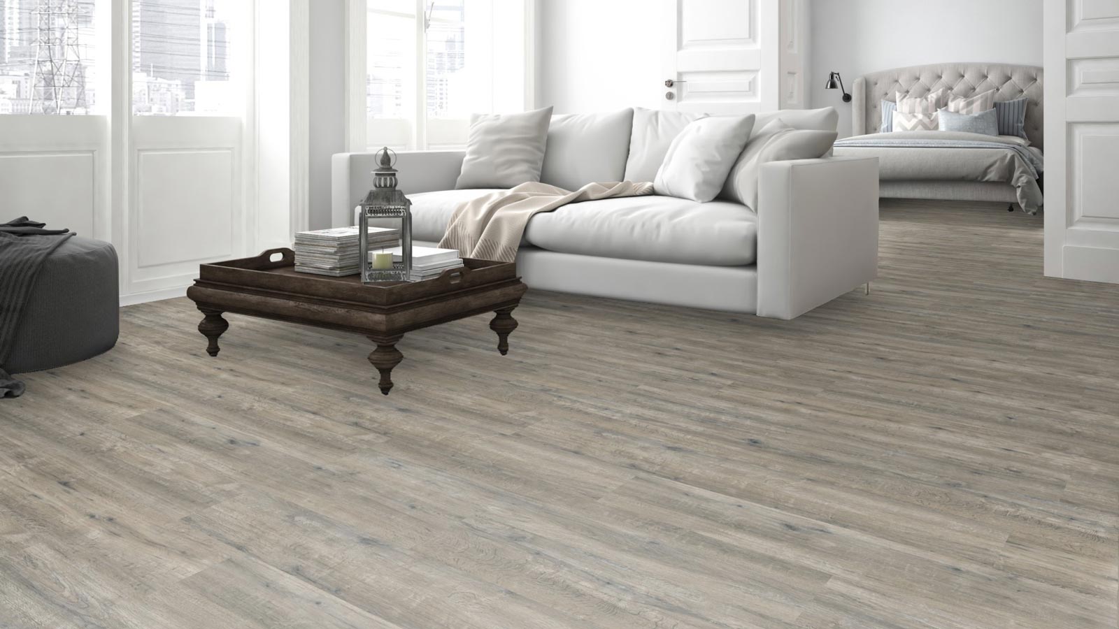 Suelo de diseño MeisterDesign. pro DD 200 Roble fiordo gris 6847 1-lama plancha corta M4V