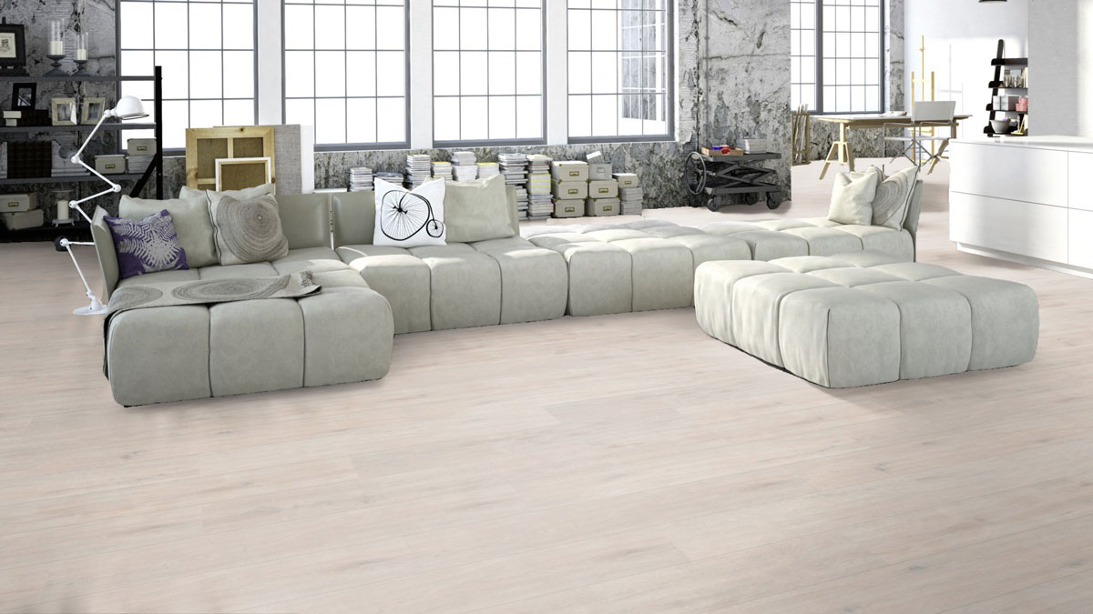 Suelo de diseño MeisterDesign. flex DD 400 Roble blanco ártico 6995 1 lama M4V