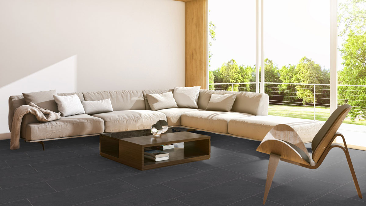 Meister Laminate MeisterDesign. laminate LB 150 Slate anthracite 6137 Tile 4V