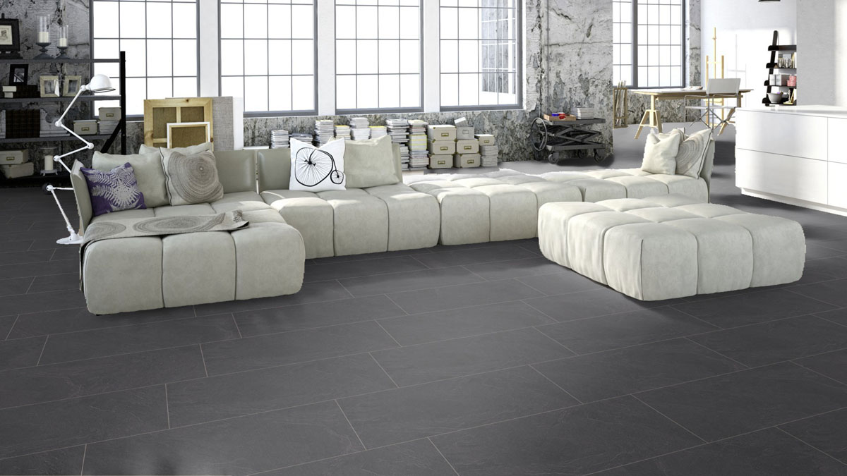 Meister Laminate MeisterDesign. laminate LB 150 Slate anthracite 6137 Tile 4V