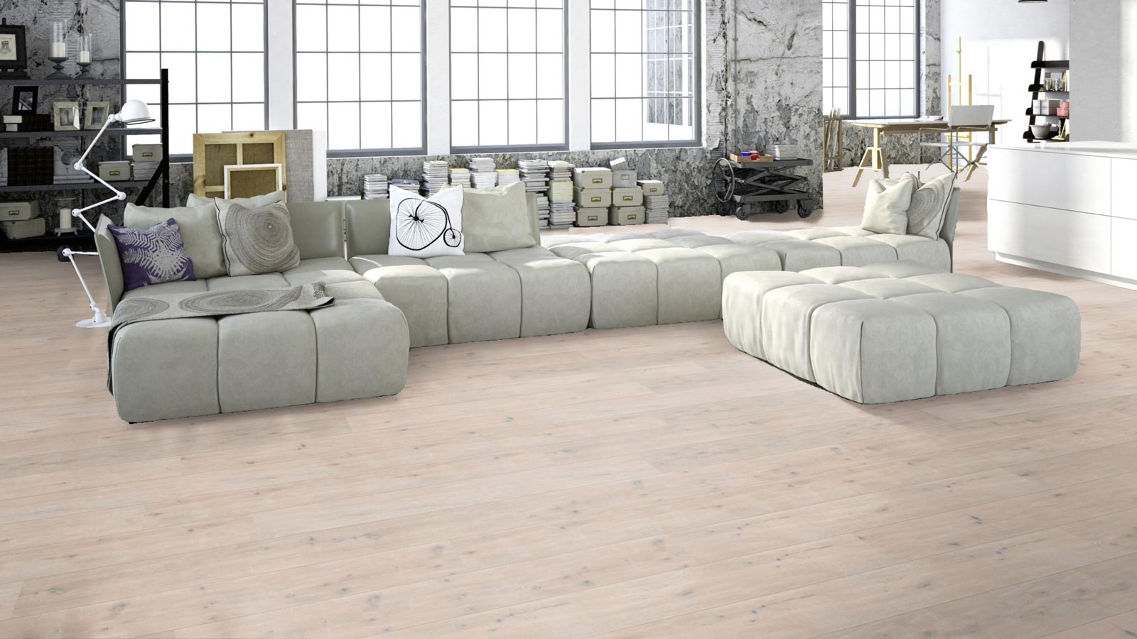 Meister Laminate MeisterDesign. laminate LC 150 Off-white knotty oak 6947 1-strip