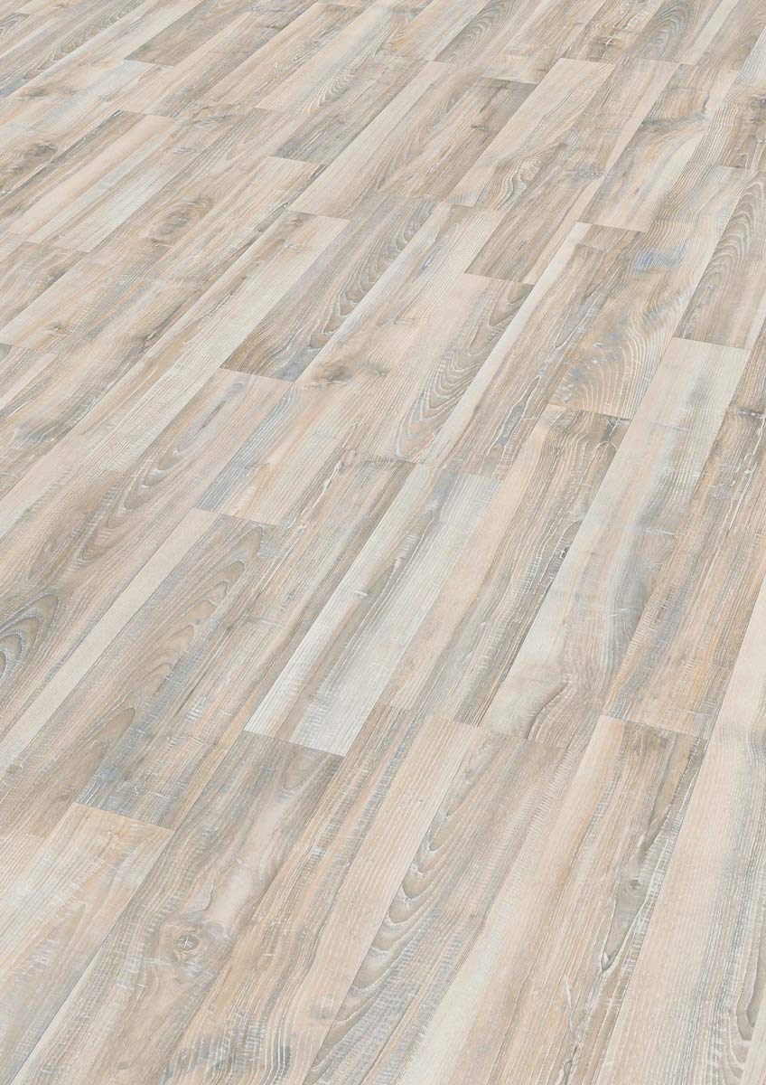 Meister Laminat MeisterDesign. laminate LC 55 Esche arcticweiß 6867 2-Stab Kurzdiele Raum1