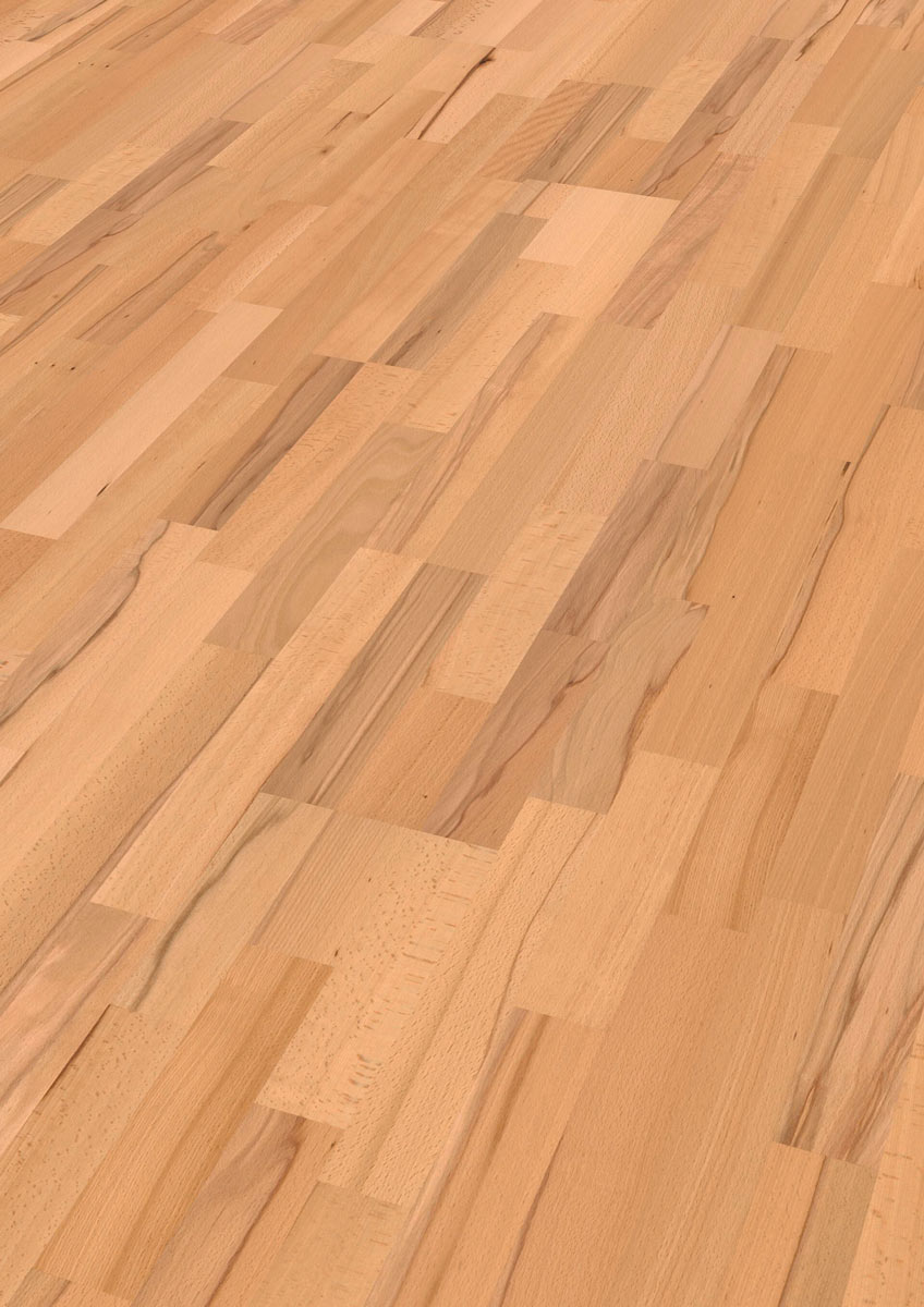 Meister Parkett MeisterParkett. longlife PC 200 Buche lebhaft gedämpft 921 3-Stab Schiffsboden Raum1