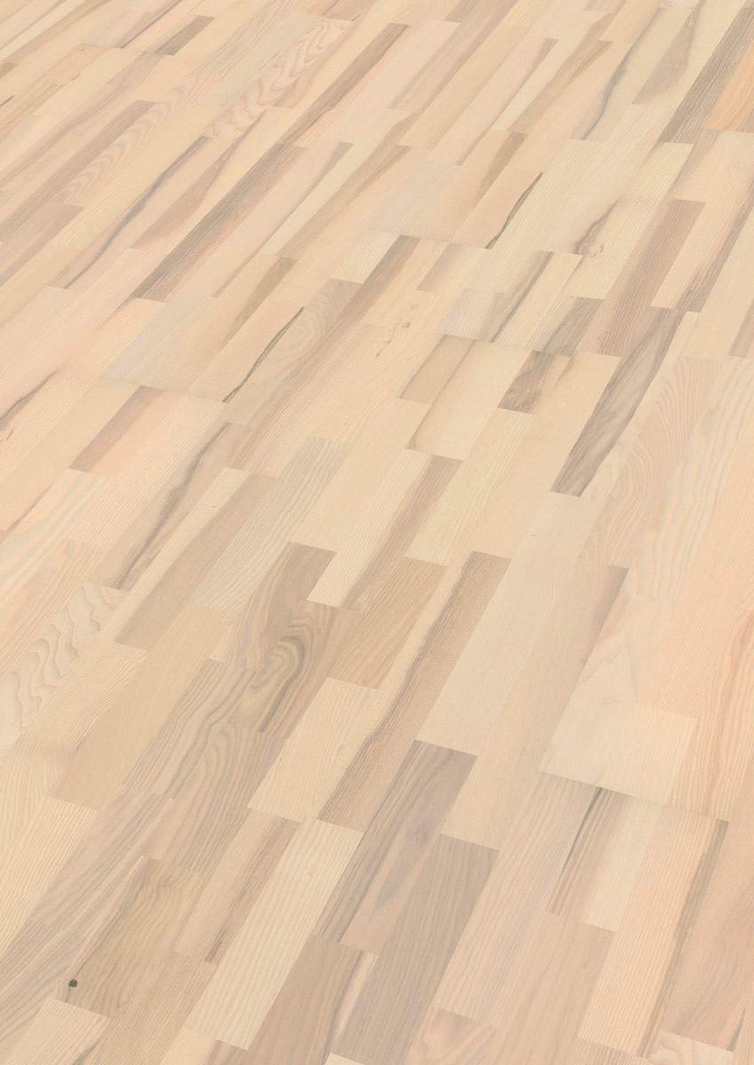 Meister Parkett MeisterParkett. longlife PC 200 Esche lebhaft weiß 8647 3-Stab Schiffsboden Raum1