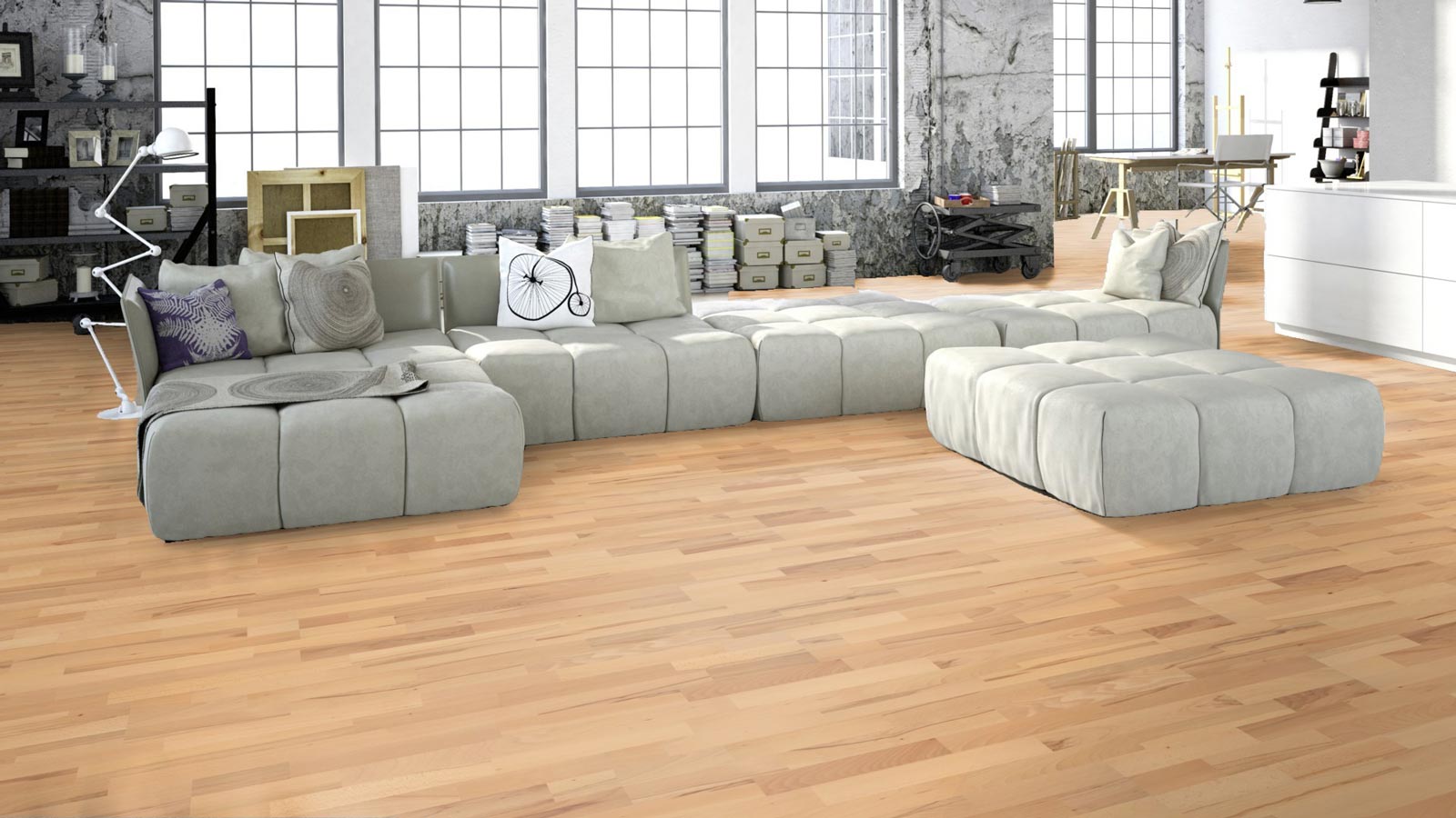 Meister Parquet MeisterParkett. longlife PC 200 Hêtre animé étuvé 8186 3 frises