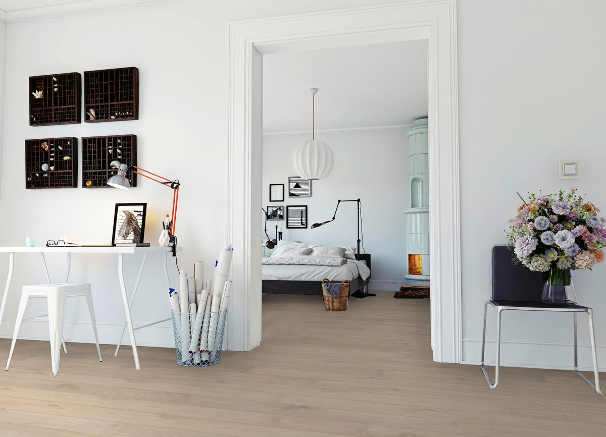 Meister Parkett MeisterParkett. longlife PD 400 Eiche lebhaft cremeweiß gekälkt Landhausdiele 2V