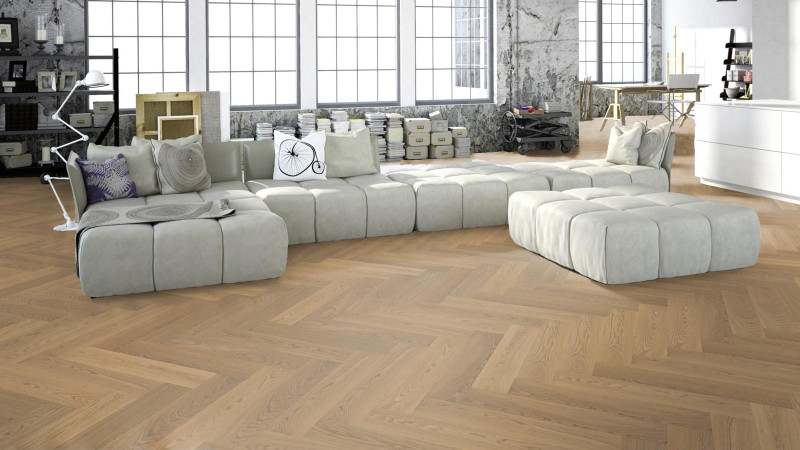 Meister Parquet MeisterParkett. longlife PS 500 Plain oak harmonious 8817 Herringbone M4V main product photo