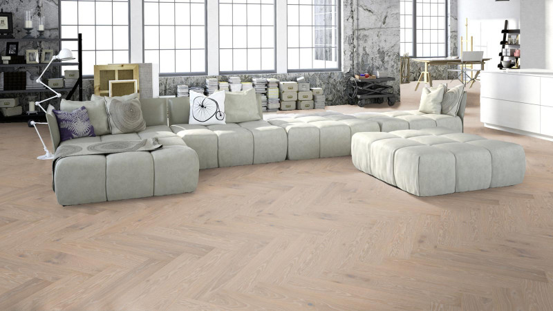 Meister Parquet MeisterParkett. longlife PS 500 Chêne vital blanc polaire cérusé 8803 1 frise pour pose à bâtons rompus M4V main product photo