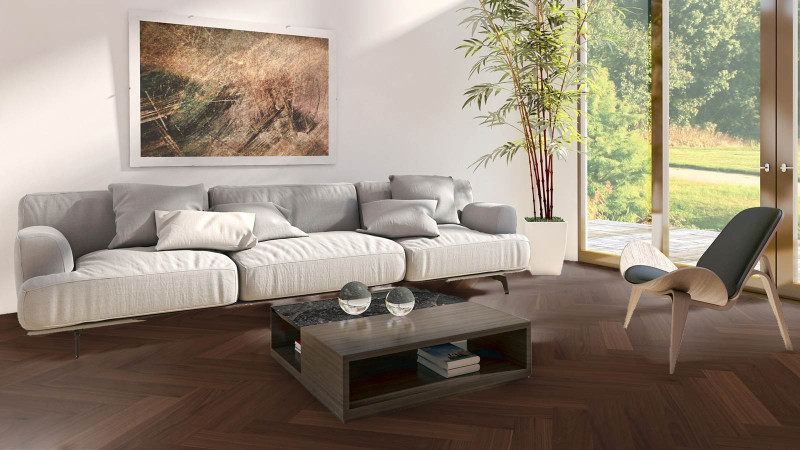 Meister Parkett MeisterParkett. longlife PS 500 American Walnut vivid 8044 Herringbone M4V main product photo