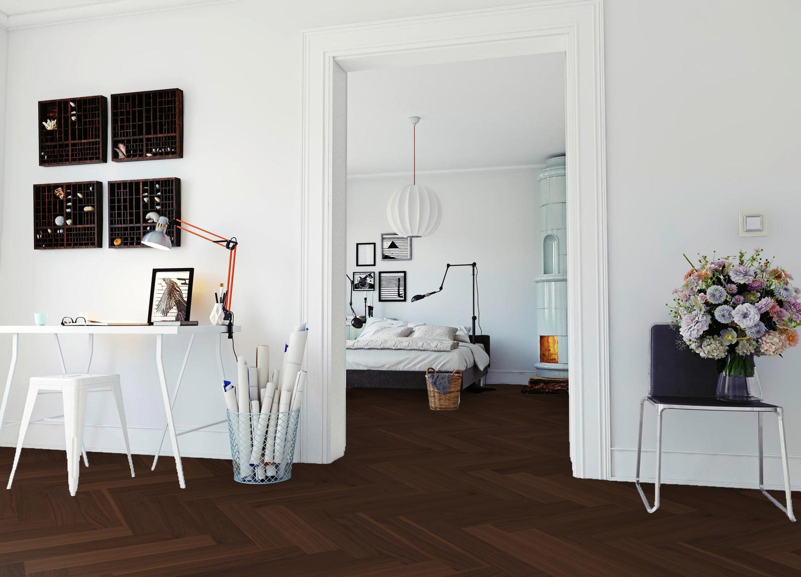 Meister Parkett MeisterParkett. longlife PS 500 American Walnut vivid 8044 Herringbone M4V