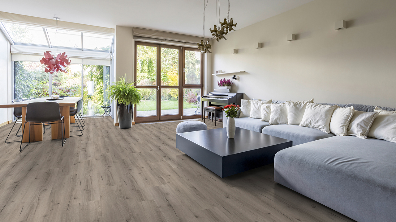 planeo Rigid Klick Vinyl - GRANDline Rustic Grey Oak | Trittschalldämmung integr. (NF-GL-705)