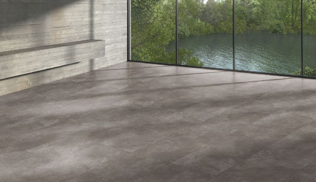 Parador Designboden Modular ONE Beton Ornament dunkelgrau Großfliese 4V Raum4